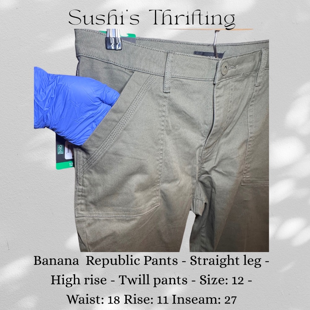 Banana Republic Green High Rise Jeans Straight Leg - Picture 3 of 8